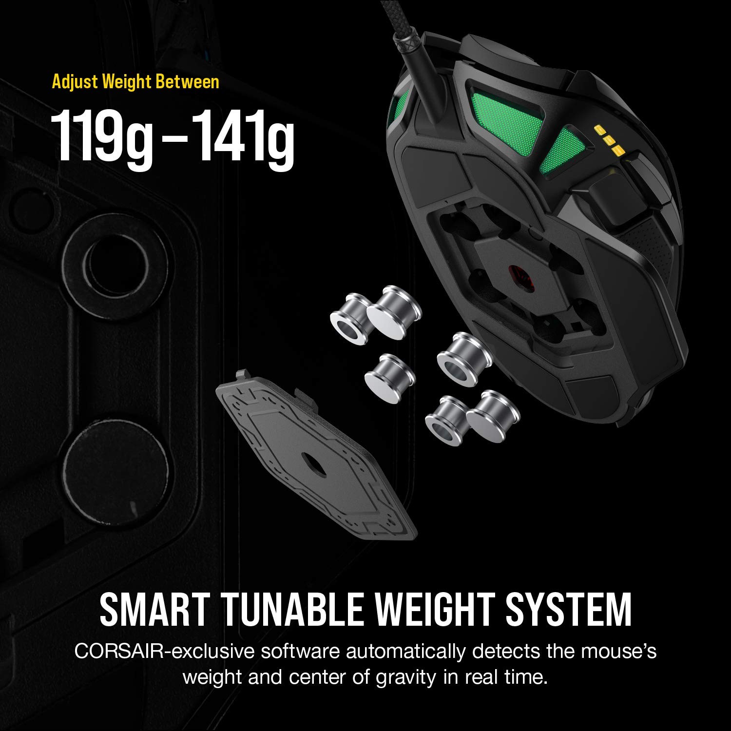 Corsair Nightsword Rgb Gaming Mouse For Fps Moba – 18000 Dpi – 10 Programmable