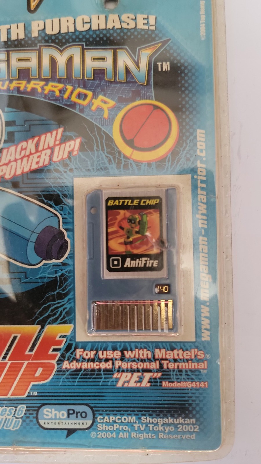 Megaman AntfireE Battle Chip for P.E.T. Advance Personal Terminal New Old Stock.