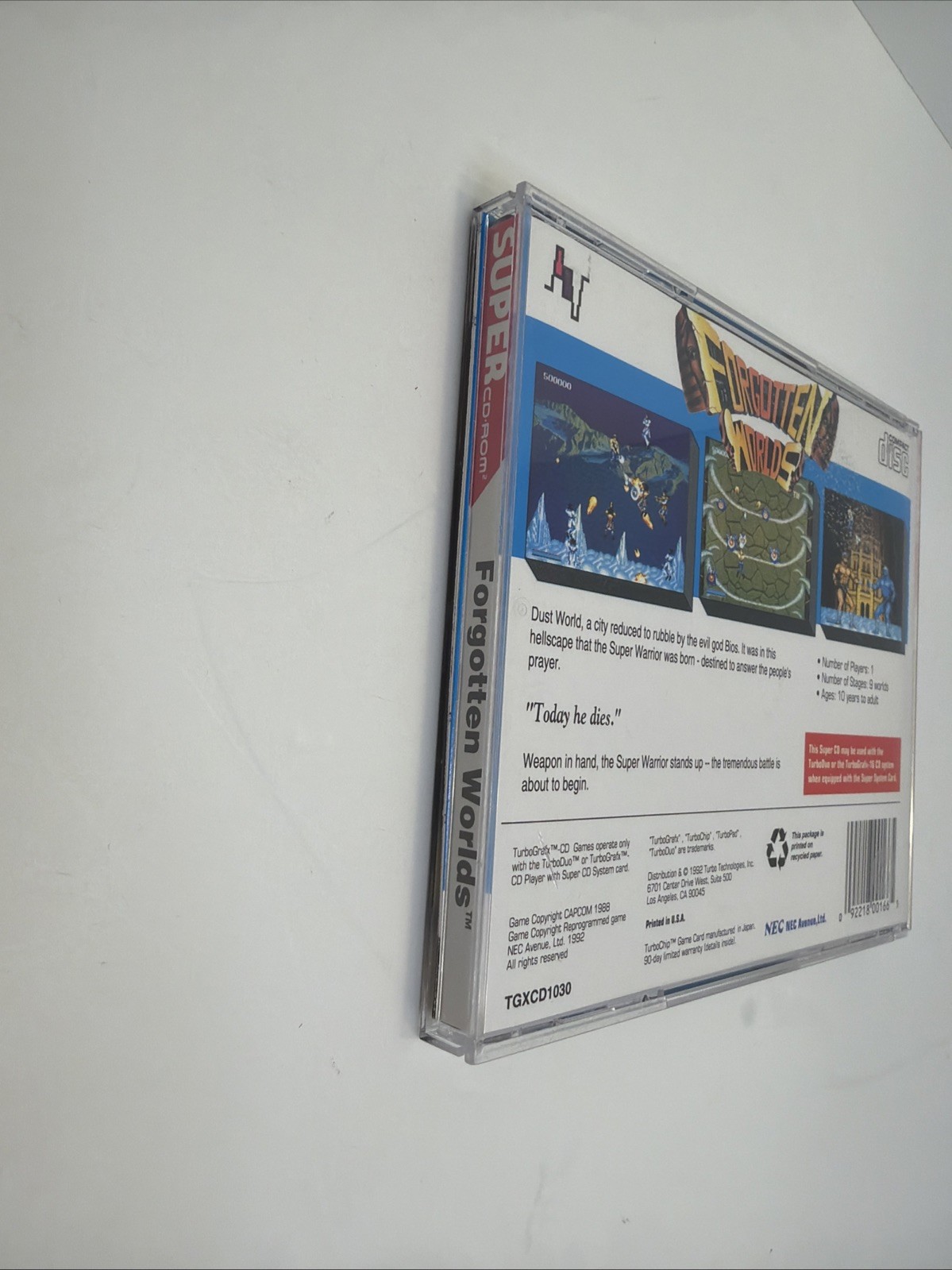 Forgotten Worlds TurboGrafx Super CD Turbo Duo Tested Complete CIB