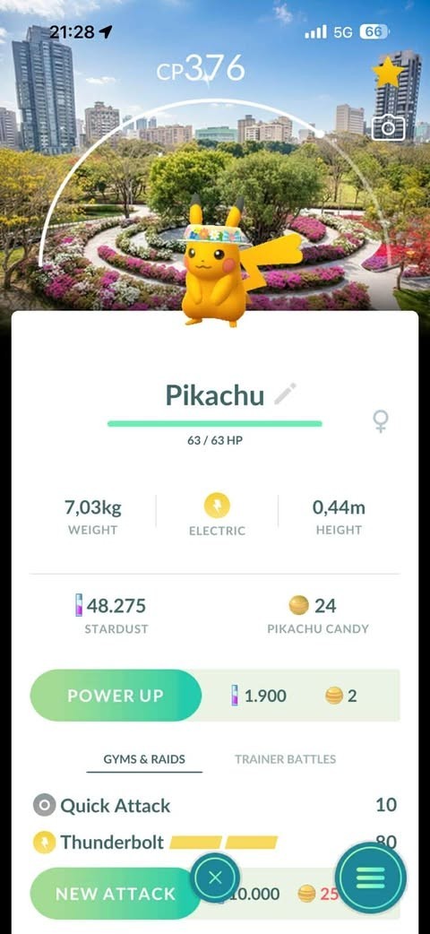 Pokémon✿GO✿Shiny Pikachu-Deerling✿Flower hat background-Taiwan✿TRADE✿P ✿T✿ C