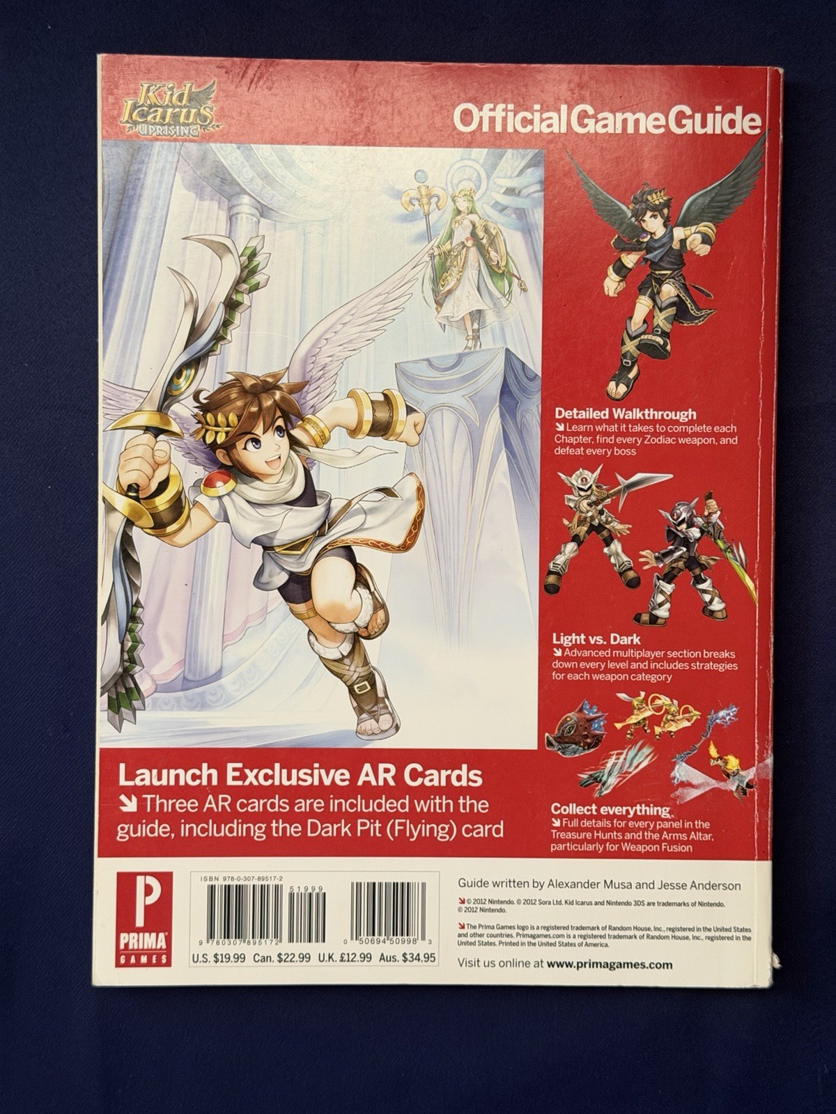 Kid Icarus Uprising Primas Official Strategy Game Guide NO AR Cards Nintendo 3DS