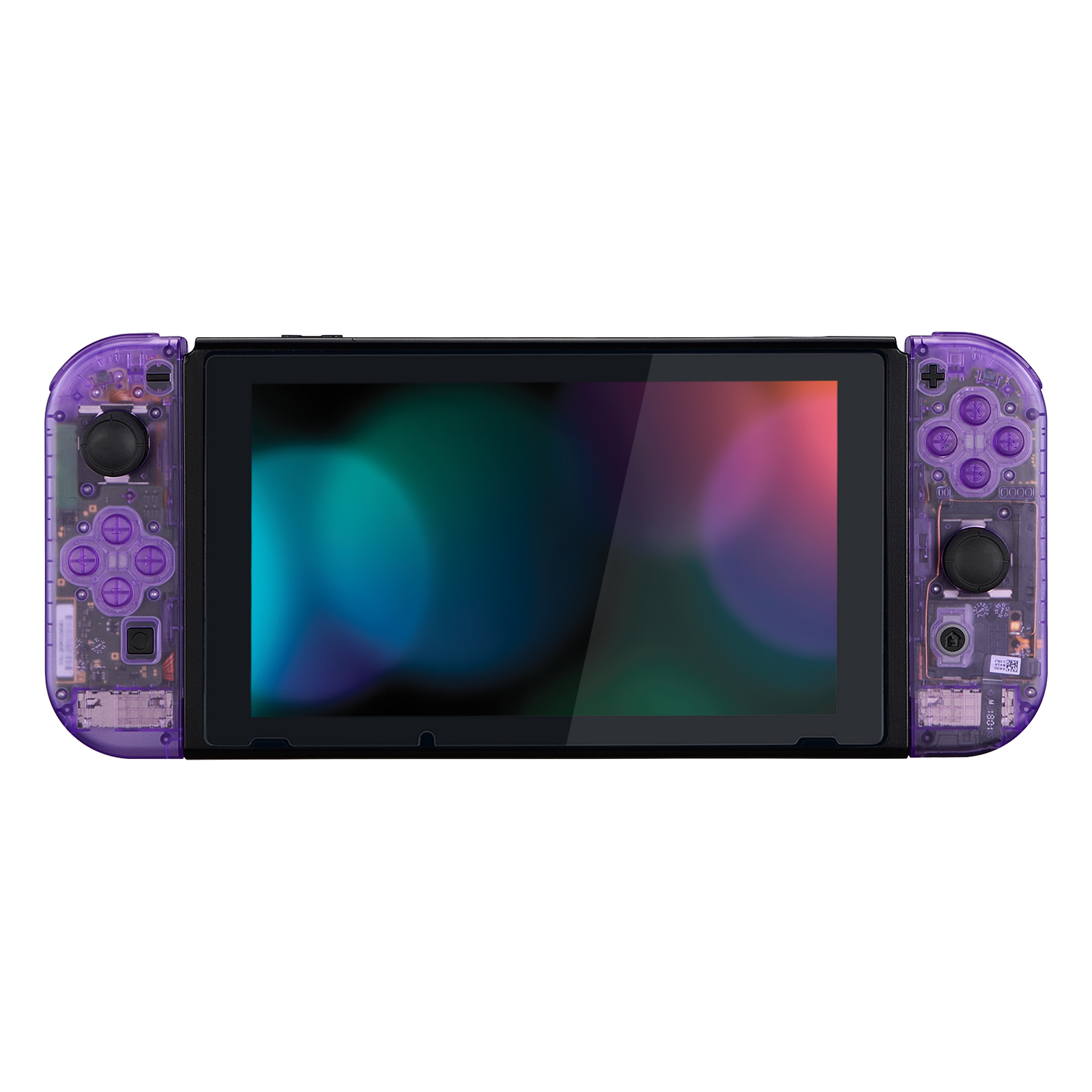 Clear Purple Console Back Plate Controller Housing Shell Set for Nintendo Switch