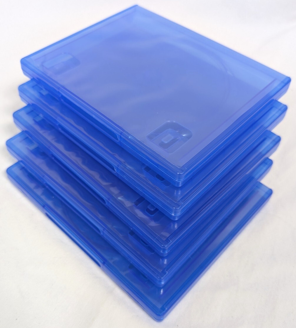 5 x NEW GENUINE Sony Playstation 4 PS4 Replacement Game Cases BLUE OEM blu-ray