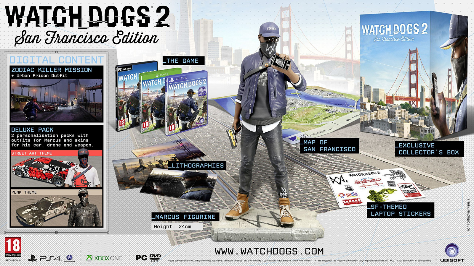 XBOX ONE WATCH DOGS 2 SAN FRANCISCO EDITION (UK IMPORT)-NEW/FACTORY SEALED