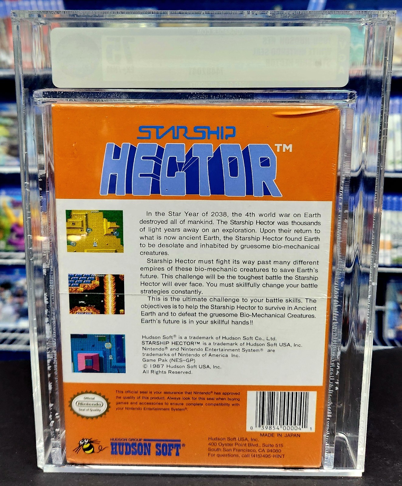 Starship Hector (NES, 1990) VGA Graded 75 EX+/NM Authentic NEW & SEALED