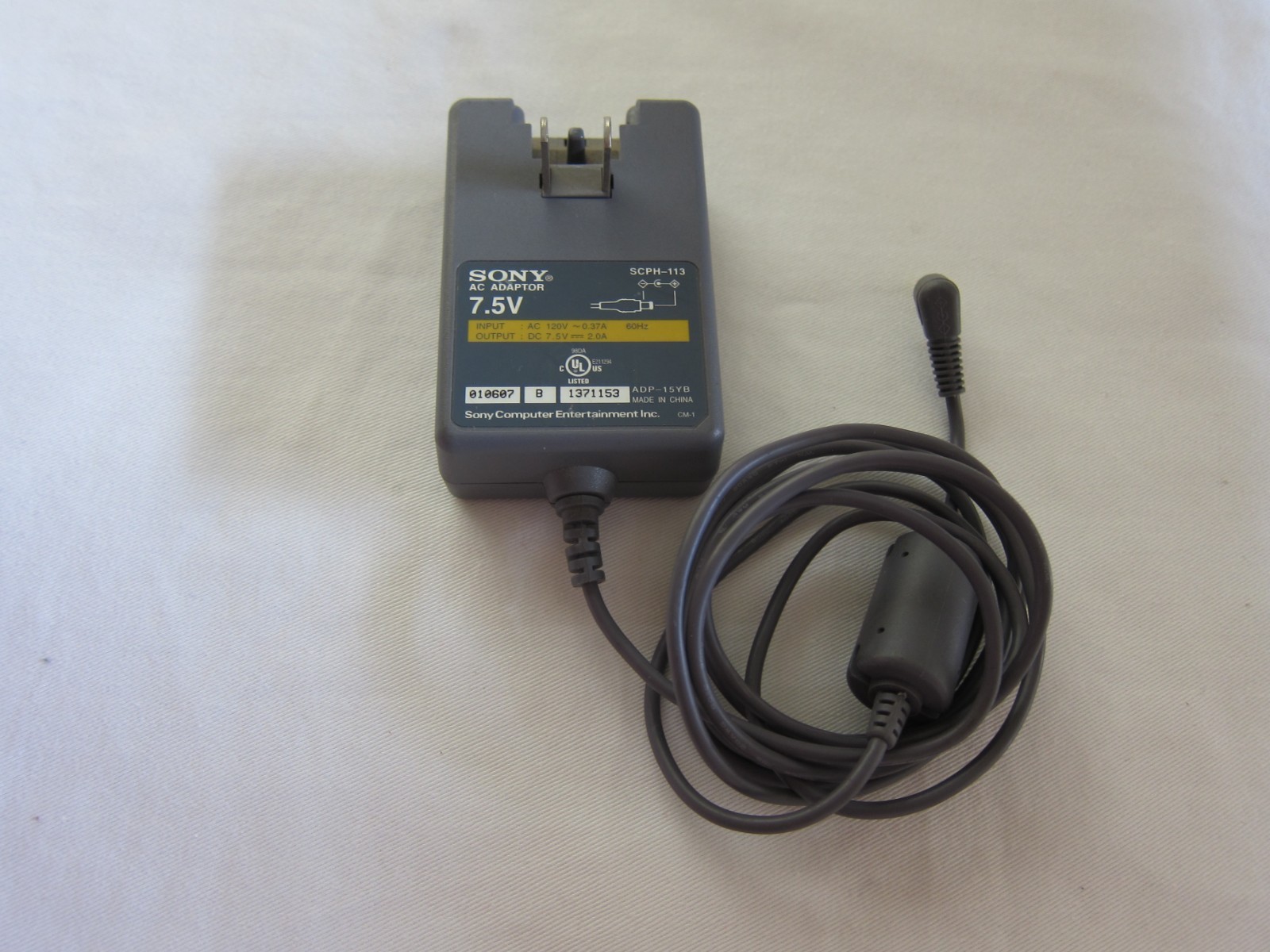 Sony OEM AC Adaptor 7.5V 2.0A SCPH-113 Adapter PlayStation Ps One Psone