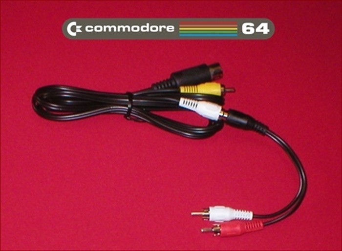 6Ft AV Cable W/ Y Splitter Stereo Adapter for Commodore C64 C128 Computer NEW