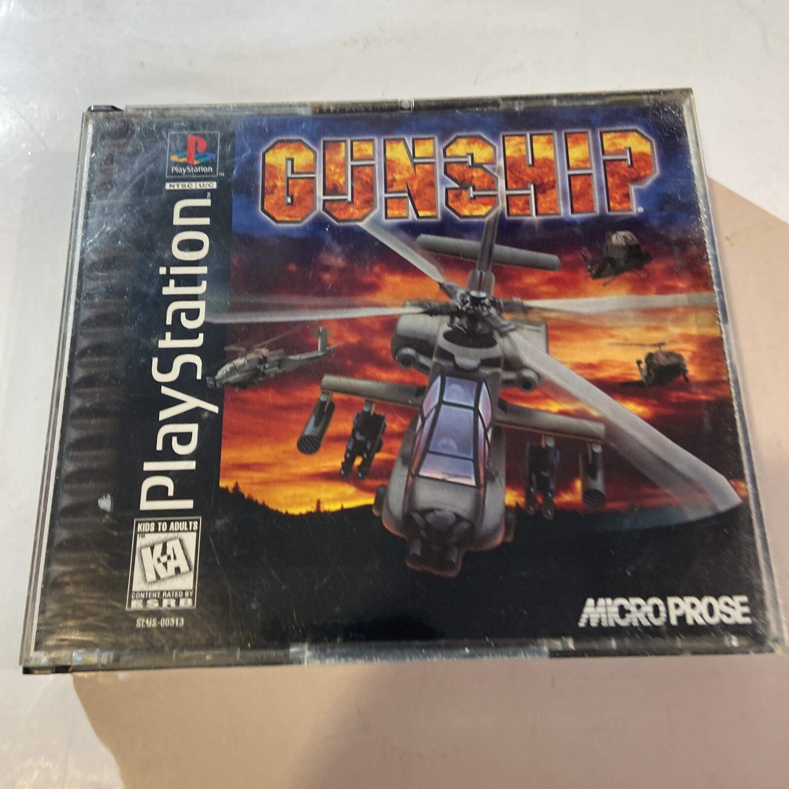 GUNSHIP GAME W/ CASE & MANUAL (SONY PLAYSTATION 1996)
