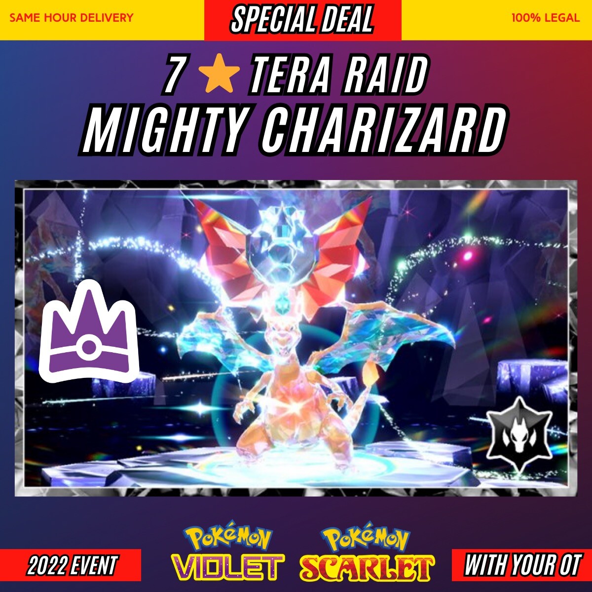 UNRIVALED CHARIZARD ⭐️ TERA RAID EVENT ⭐️ Untouched – Pokemon Scarlet And Violet