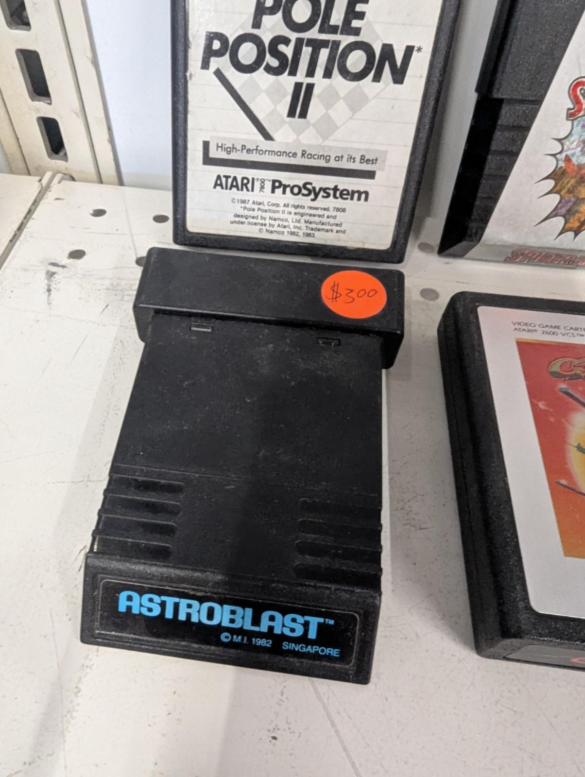 6B Lot Of 4 Atari Video Games UNTESTED Pole Spider-Man Galaxian Astroblast