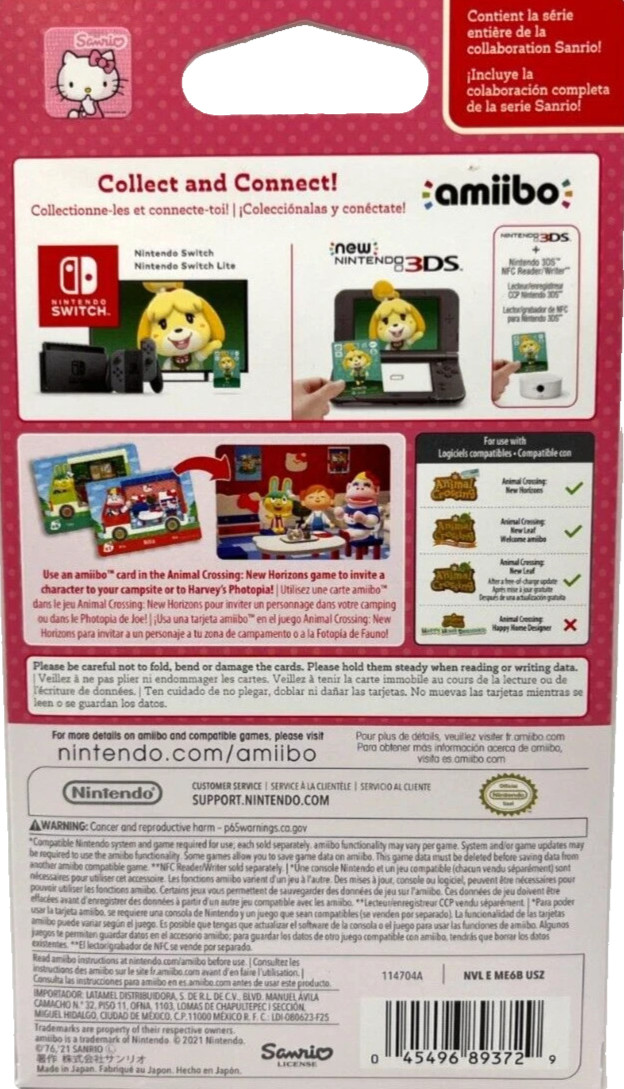 Nintendo amiibo Animal Crossing Sanrio Hello Kitty Collaboration Pack – 6 Cards