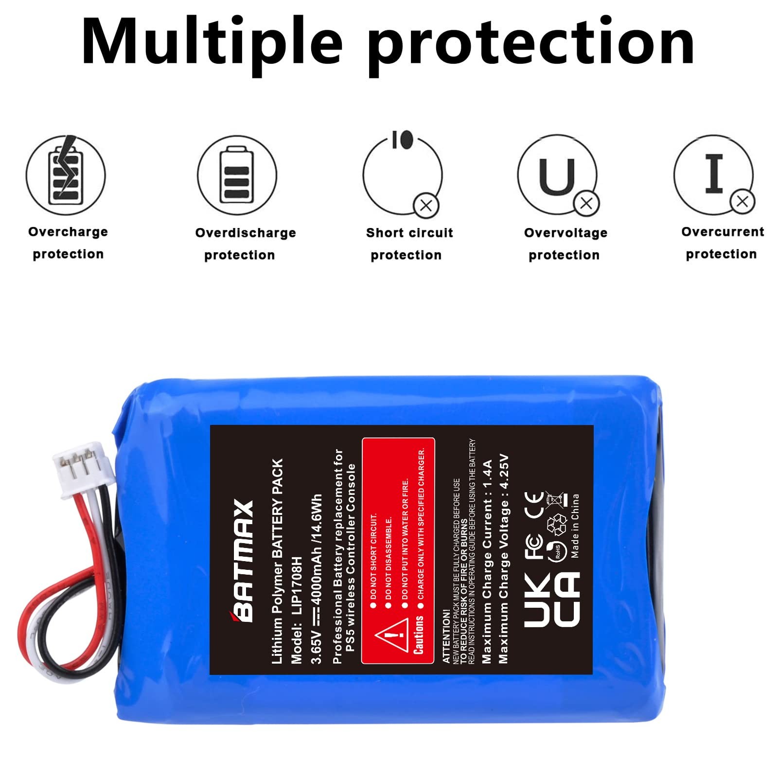 4000mAh LIP1708 Battery for Sony PS5 PlayStation 5 Dual Sense Controller CFI-…