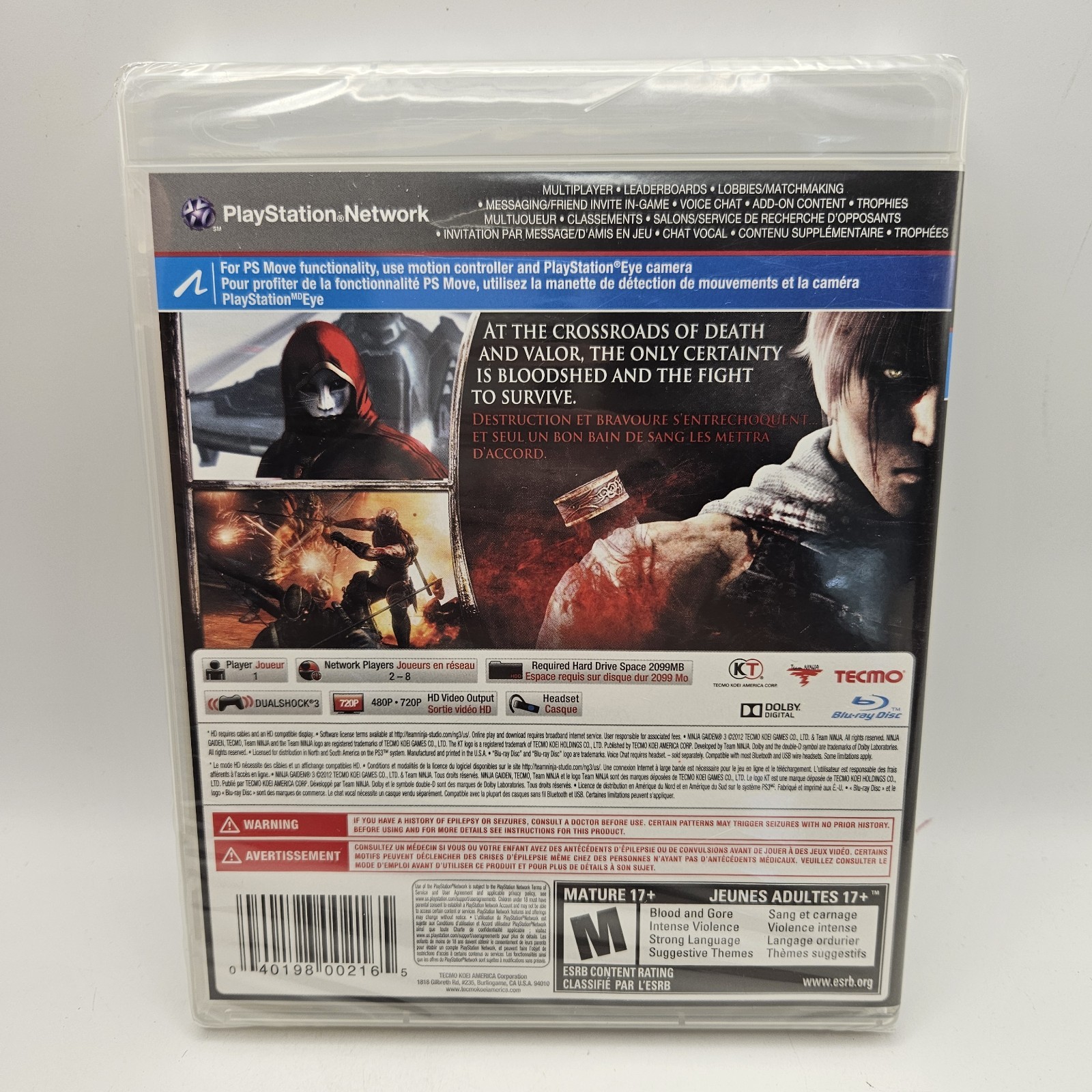 Ninja Gaiden 3 (Sony PlayStation 3, 2012) Brand New, Factory Sealed