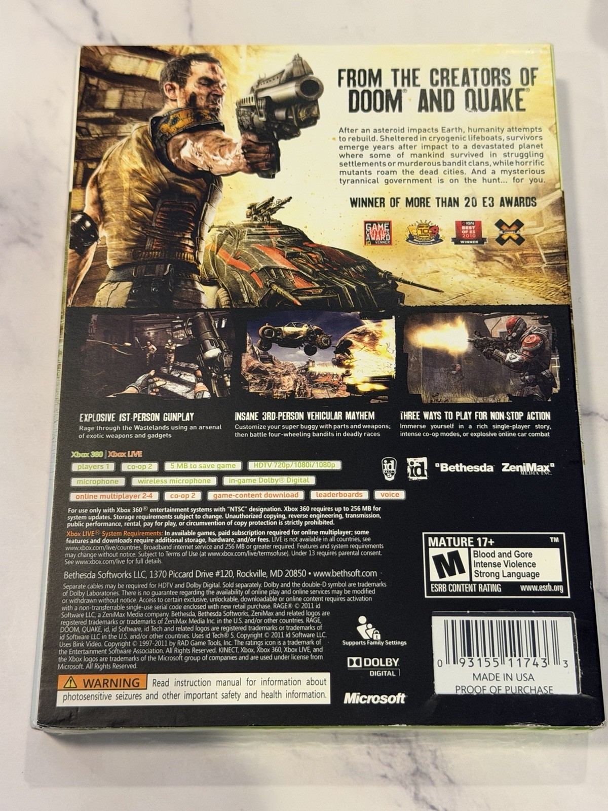 Rage Anarchy Edition SLIPCOVER First Print Xbox 360 NEW & FACTORY SEALED