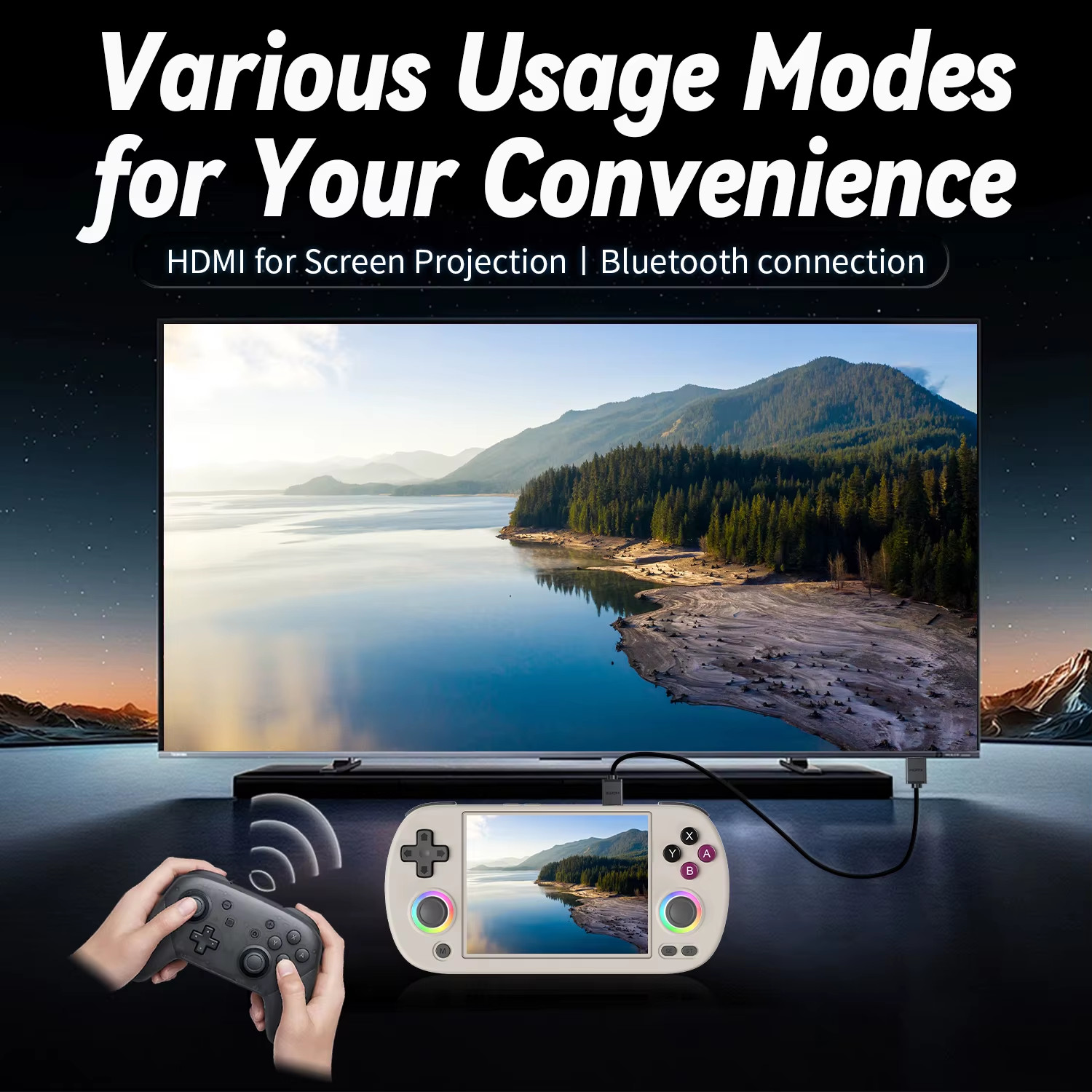 RG40XX H Handheld Game Console Linux 64-Bit System 4.0 Inch IPS 3200Mah Retro Vi