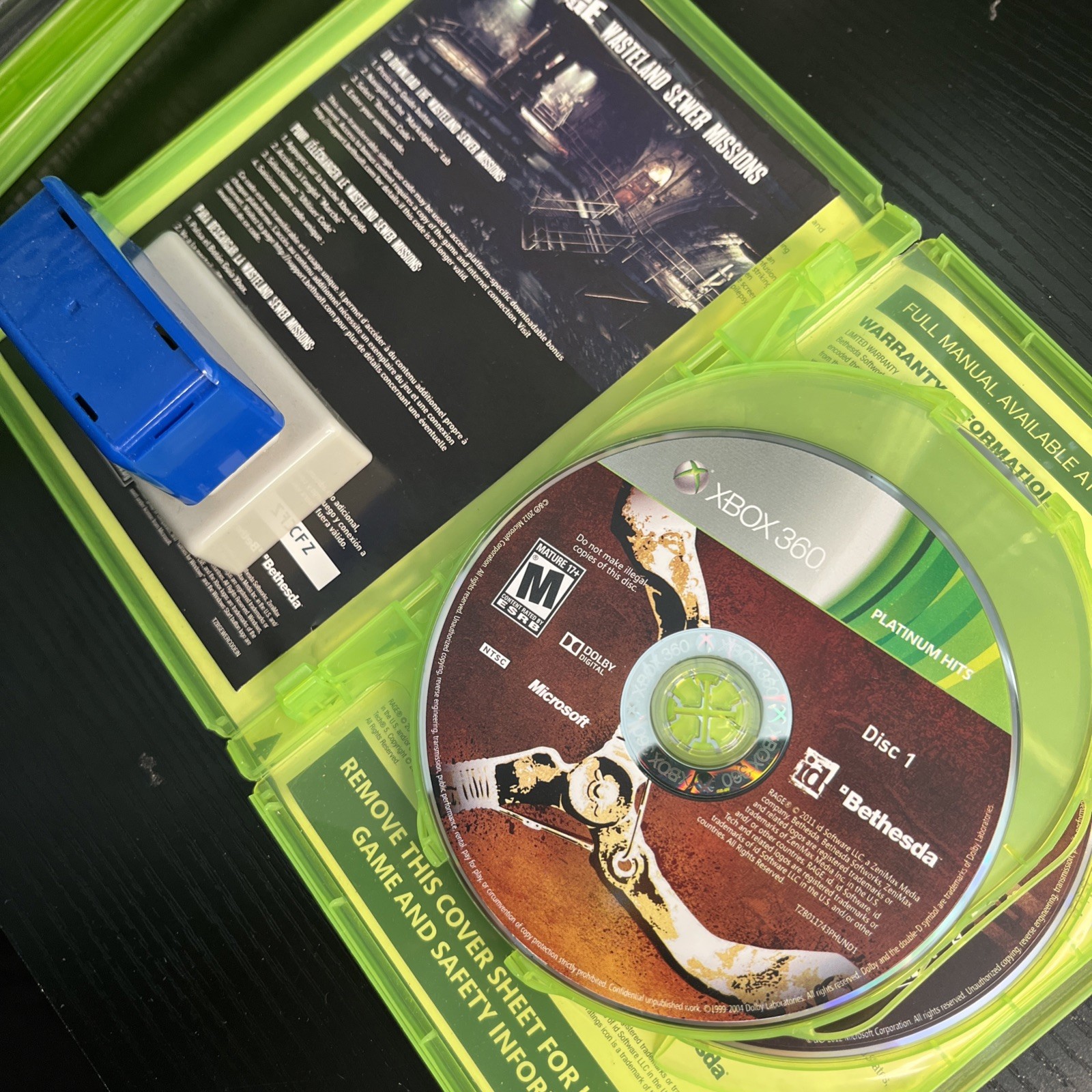 Rage (Microsoft Xbox 360, 2011) CIB TESTED WORKS