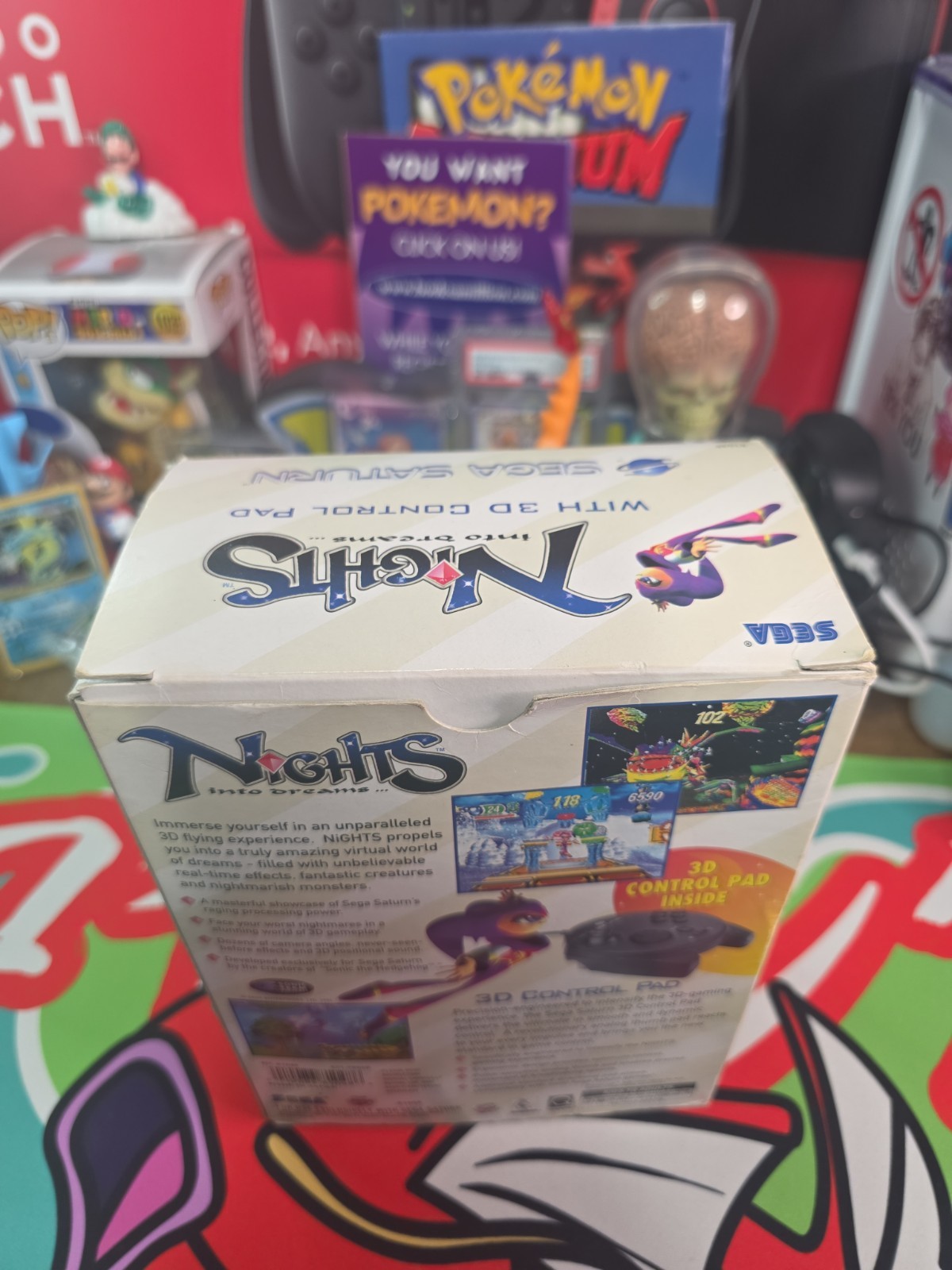 Nights Into Dreams (Sega Saturn) Big Box w/3D Control Pad Complete 2 Reg Cards