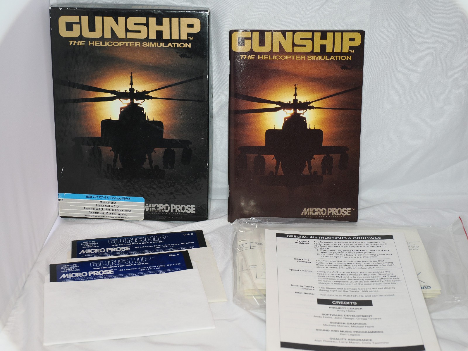 Micro Prose Gunship The Helicopter Simulator For IBM 5.25 Disc
