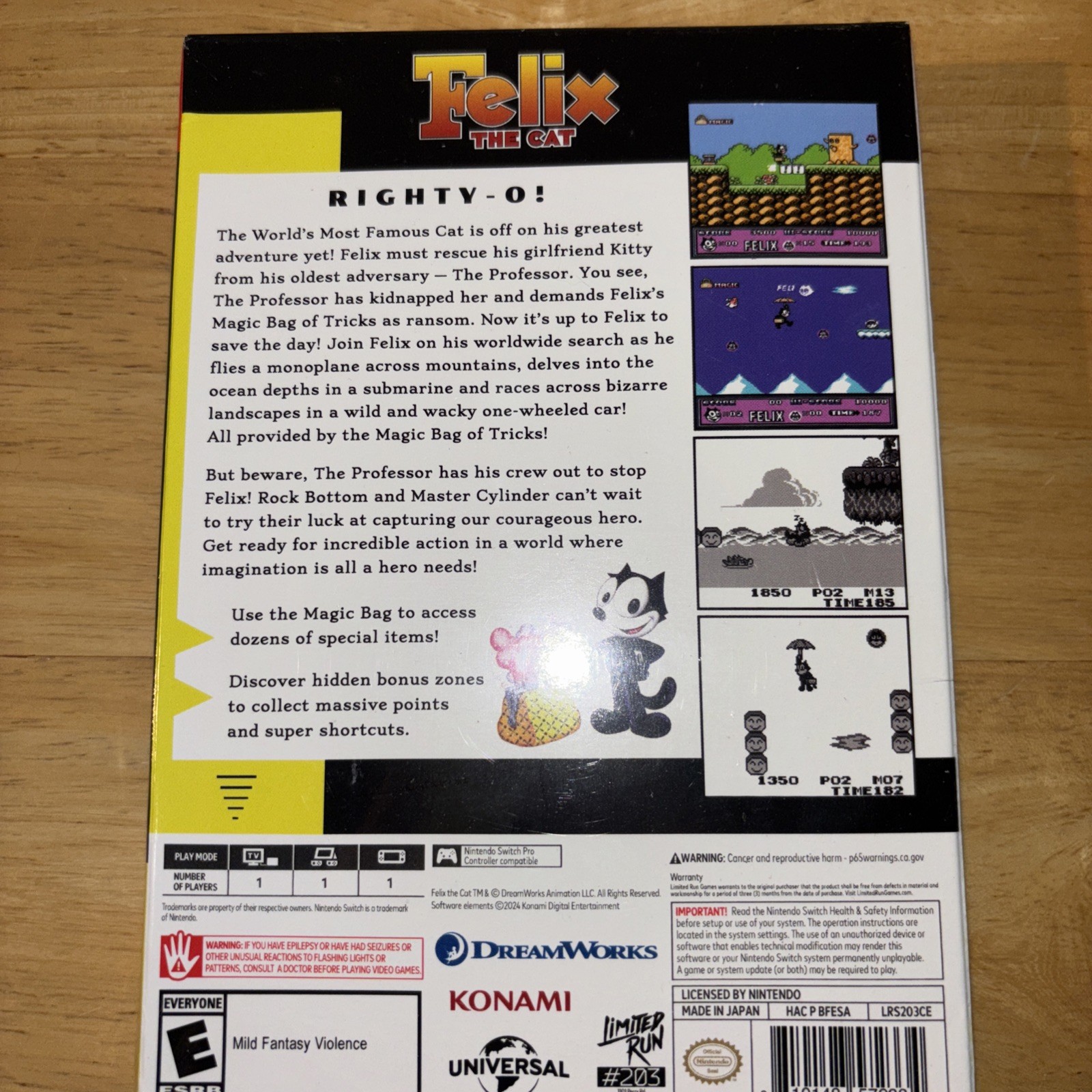 BRAND NEW FELIX THE CAT CLASSIC EDITION LIMITED RUN GAMES COLLECTOR’S SWITCH
