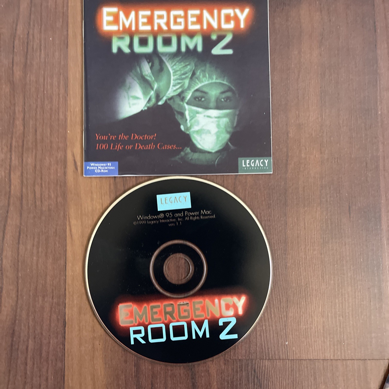 Set of 4 Medical Game CD-ROM, Emergency Room, With Manual Booklets