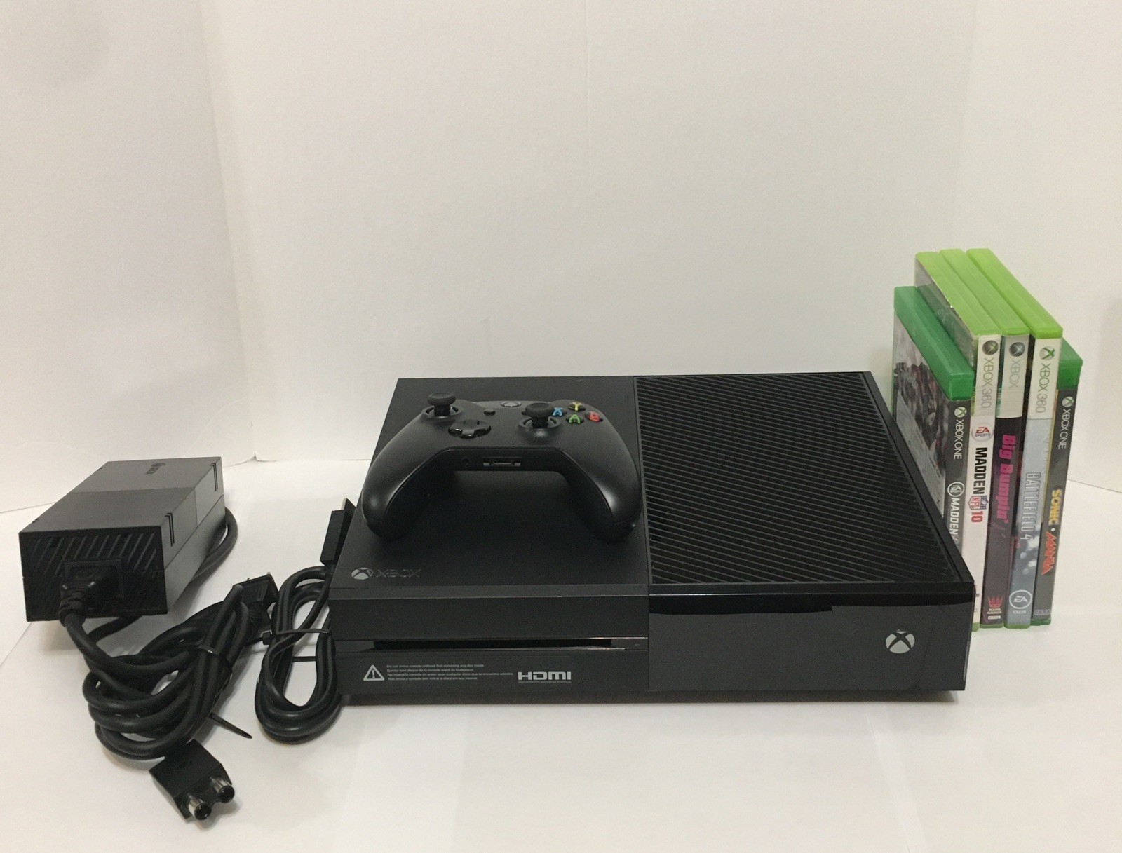 Xbox One Console Black With Controller & 5 Games Bundle Fully Tested