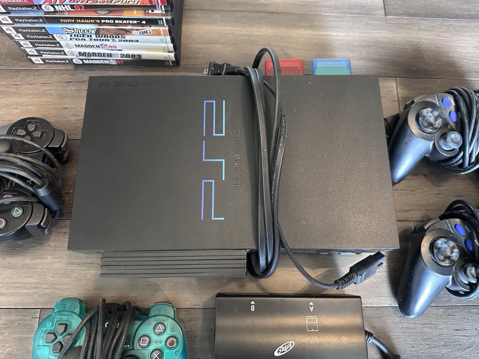 Sony PlayStation 2 PS2 Console SCPH-39001 Bundle w/ Extras + 2 Memory Cards READ