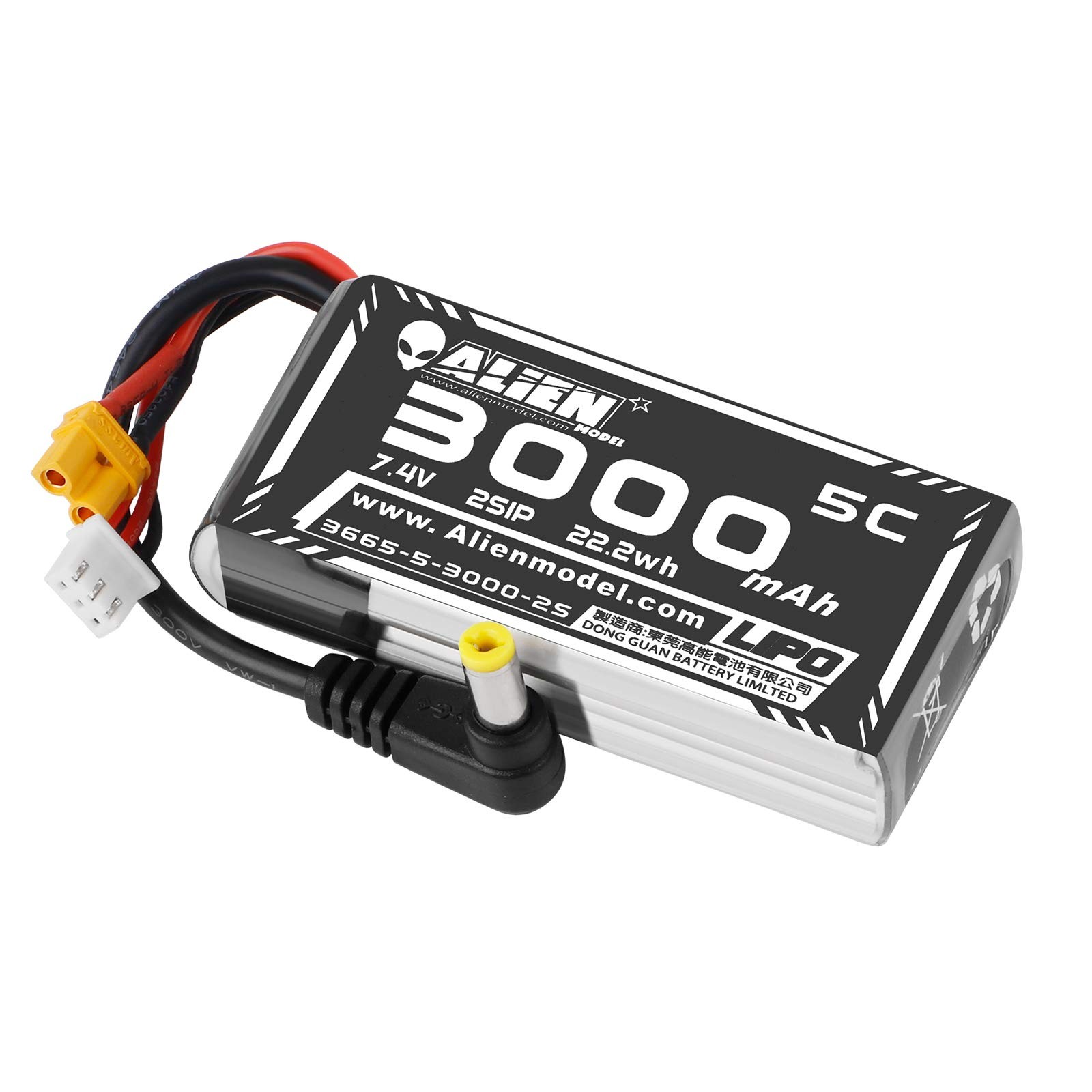 Crazepony 3000mAh 2S LiPo Battery Fatshark FPV Goggles 7.4V with…