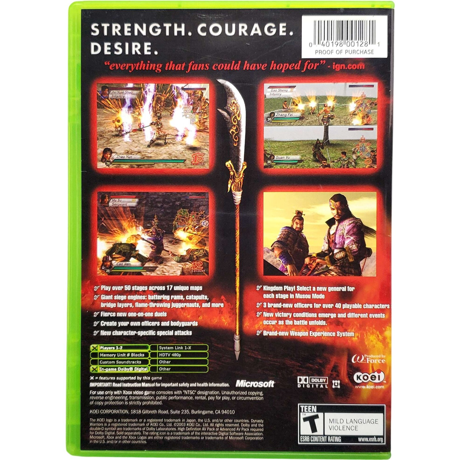 Dynasty Warriors 4 – Microsoft Xbox Tested 1Y Guarantee