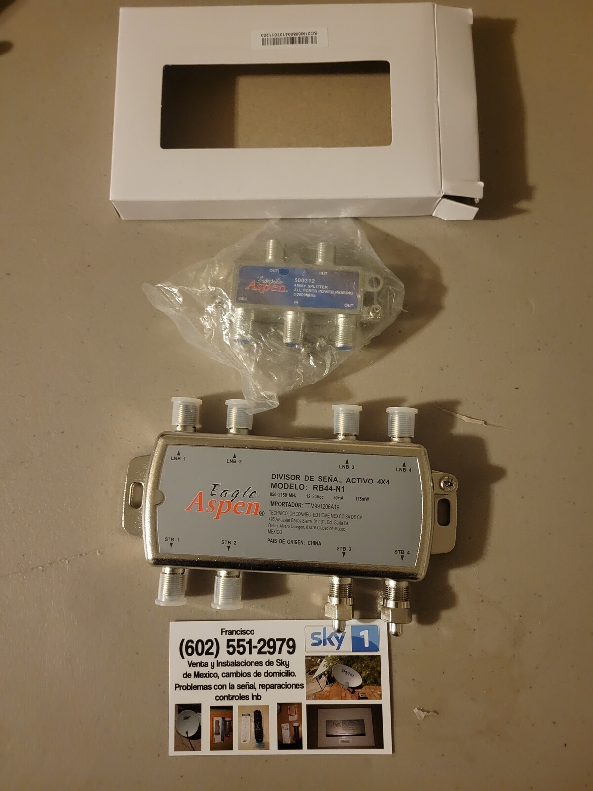 sky Mexico Switch Distribuidor de señal 1×4 y Paring 4×4 para LNB de una salida