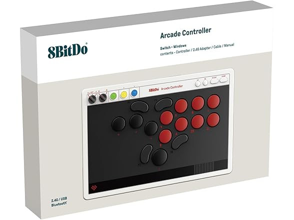 8BitDo All-Button Leverless Arcade Controller Switch Switch 2 Windows PC