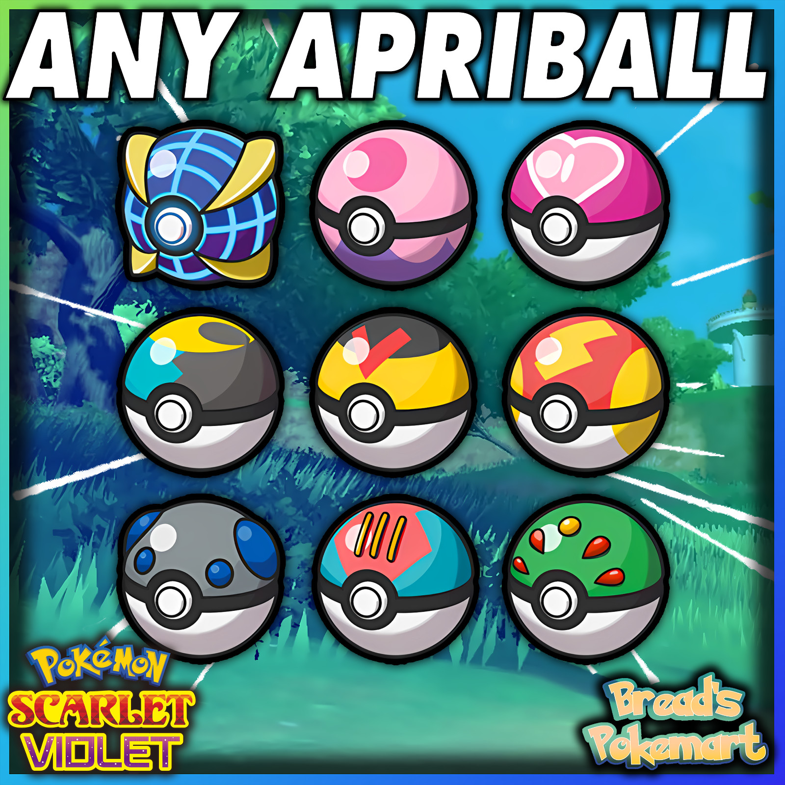 Pokemon Scarlet & Violet 🚀Any Item,Ability Patch, TM, Gold Bottle Cap,Apriballs