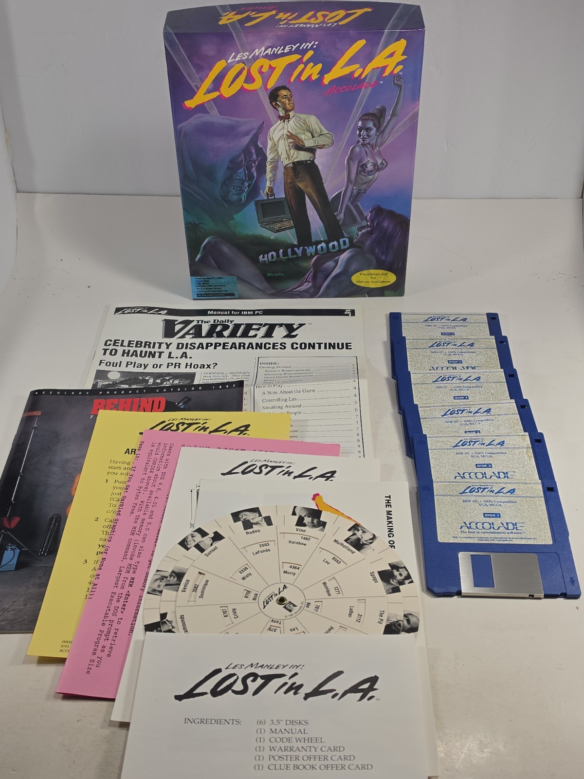 Les Manley In: Lost In L.A. (1991 MS-Dos 3.5″) Accolade – Complete