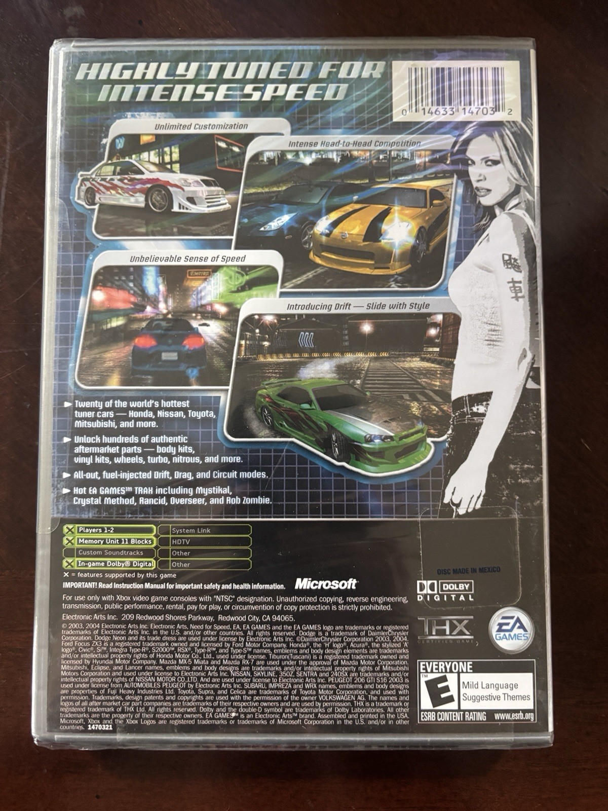 NEED FOR SPEED: UNDERGROUND Platinum Hits XBOX Street Car Racing Video Game NEW
