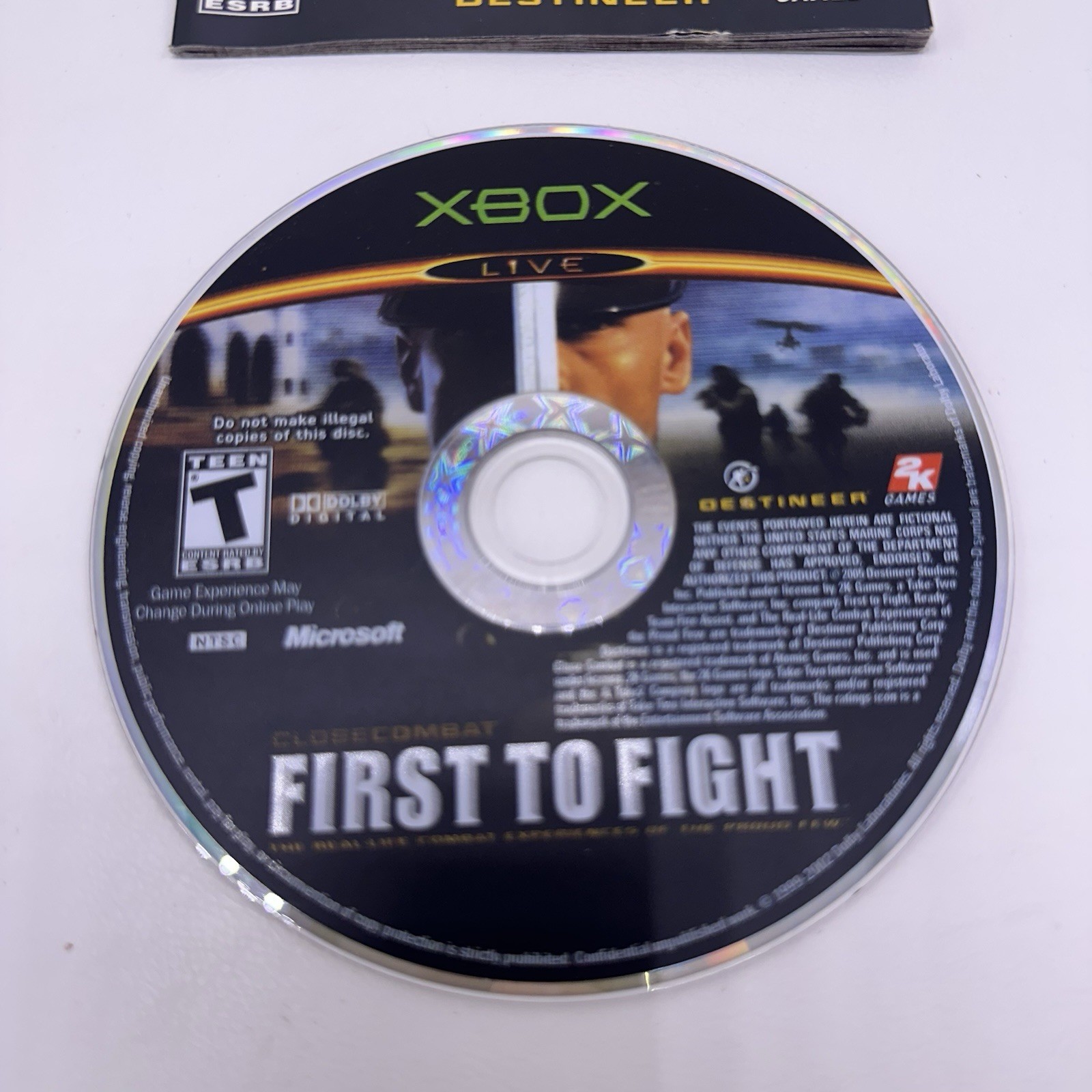 Close Combat: First to Fight (Microsoft Xbox, 2005) CIB