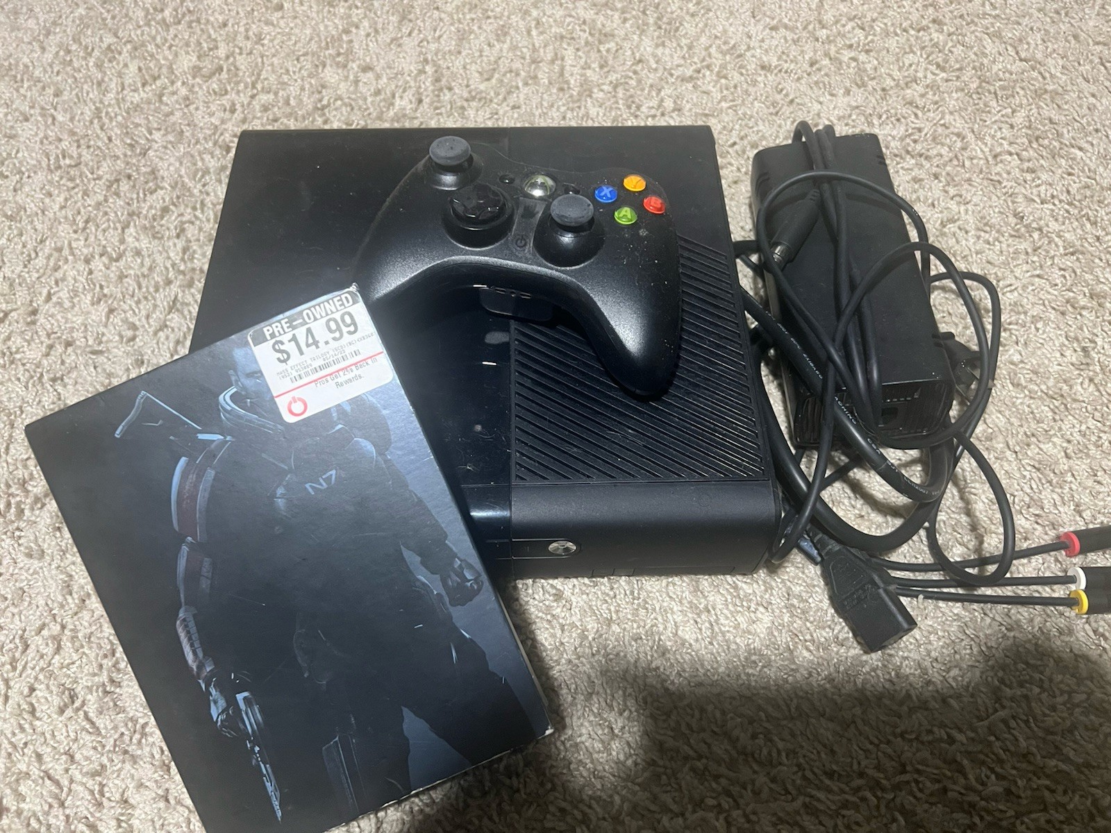 Microsoft Xbox 360 Black Bundle Lot with Controller and Mass Effect Games