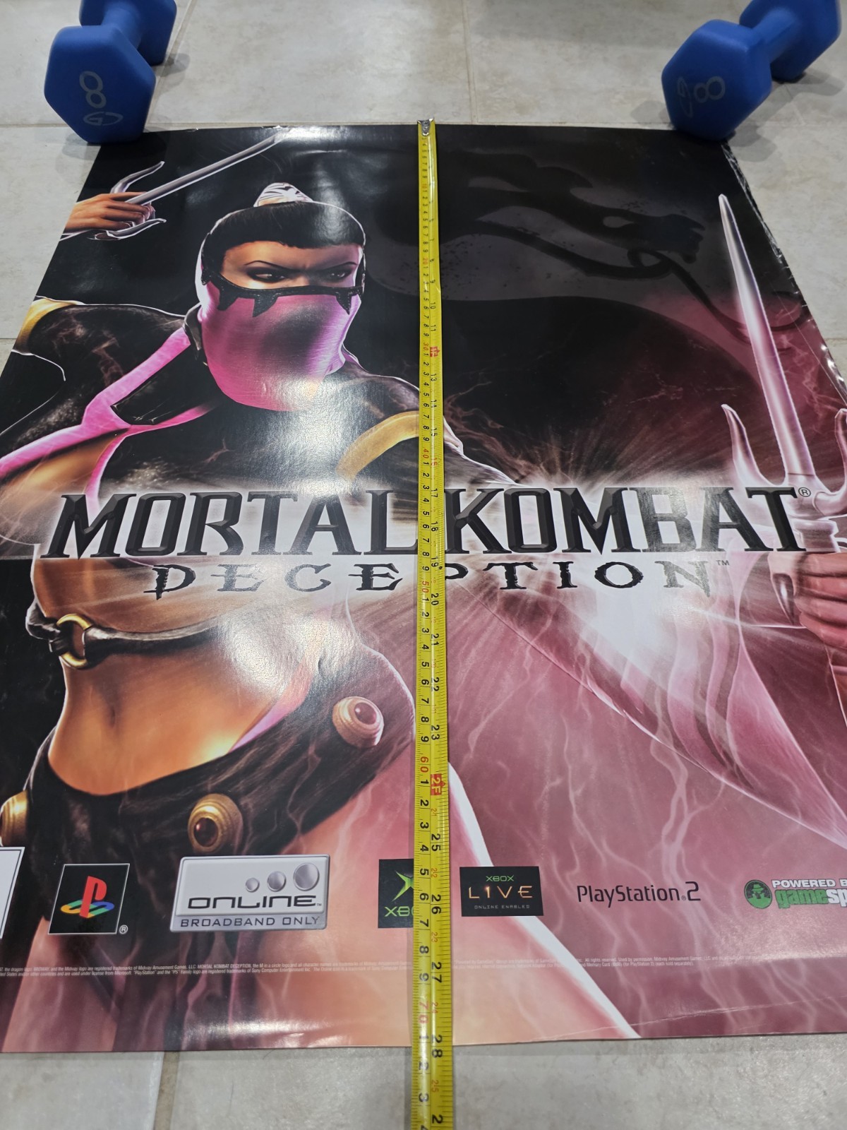 Mortal Kombat Deception Store Display Promo Poster 22 X 28 Mileena Xbox PS2 Rare