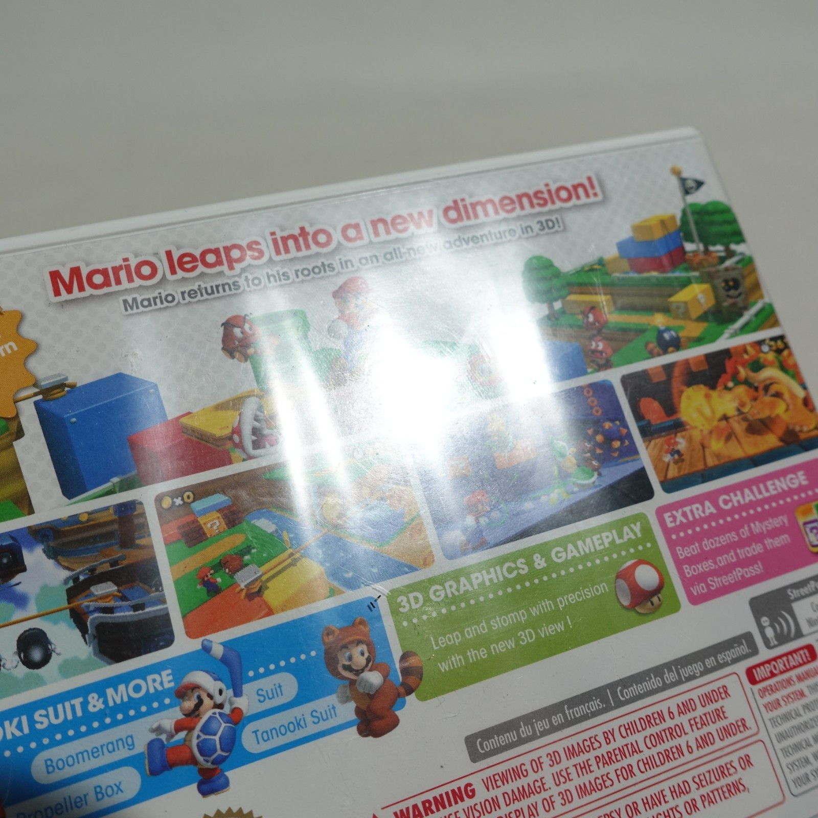 Super Mario 3D Land (Nintendo 3DS, 2011) White Case US Print NEW Factory Sealed