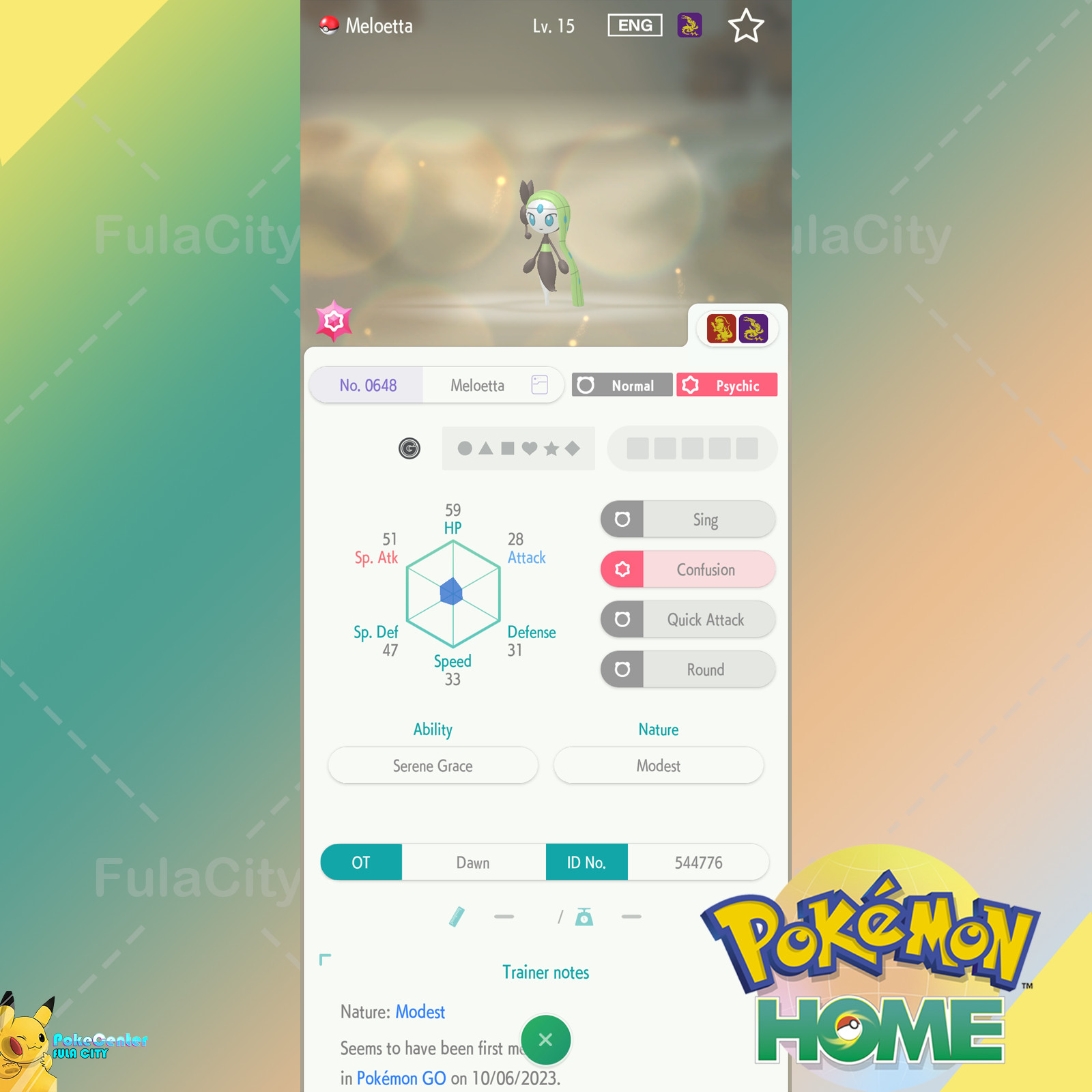 Meloetta🟢Event Pokémon G0 Special Research 🟡 Pokemon HOME Trade🟢