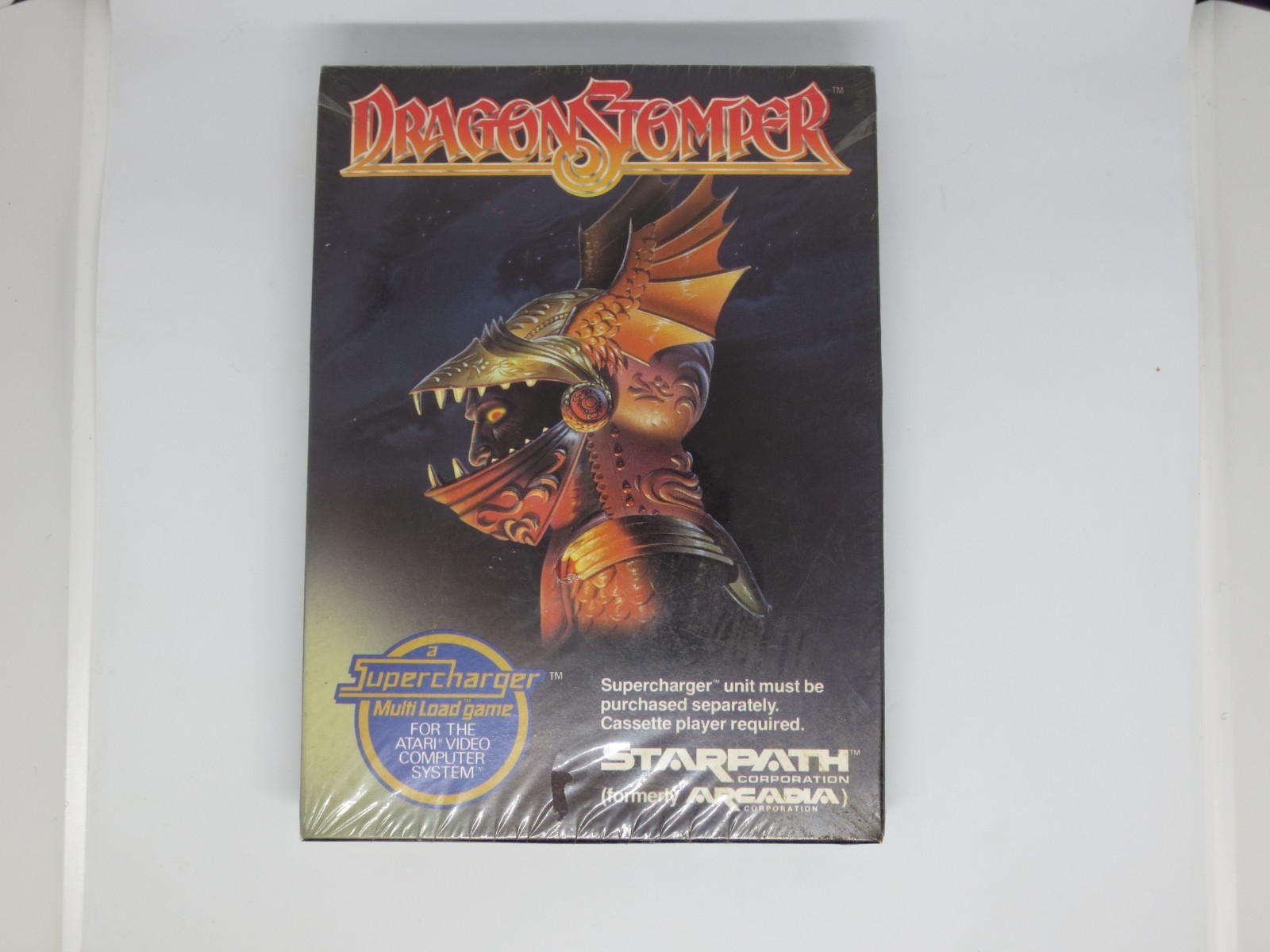 ATARI Dragonstomper (Supercharger Game) Box & Manual & Cassette Tape Sealed