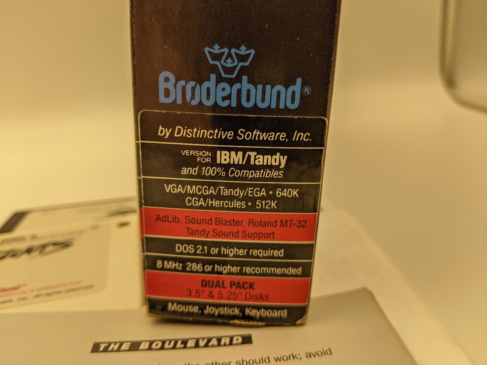 Stunts Big Box Broderbund PC Game 1990 5.25″ and 3.5″ Disks with Box and Manual