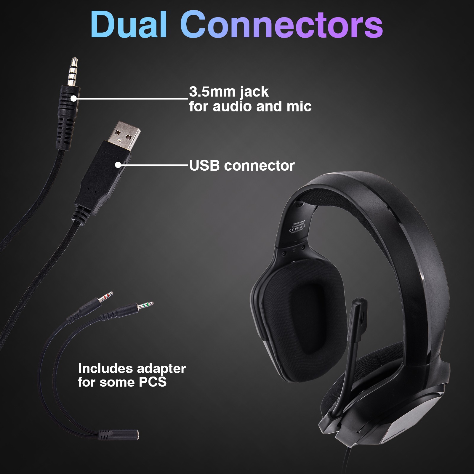 Gaming Headset Headphone w/ Noise Cancelling Mic for FPS RGB Linght 3.5mm jack