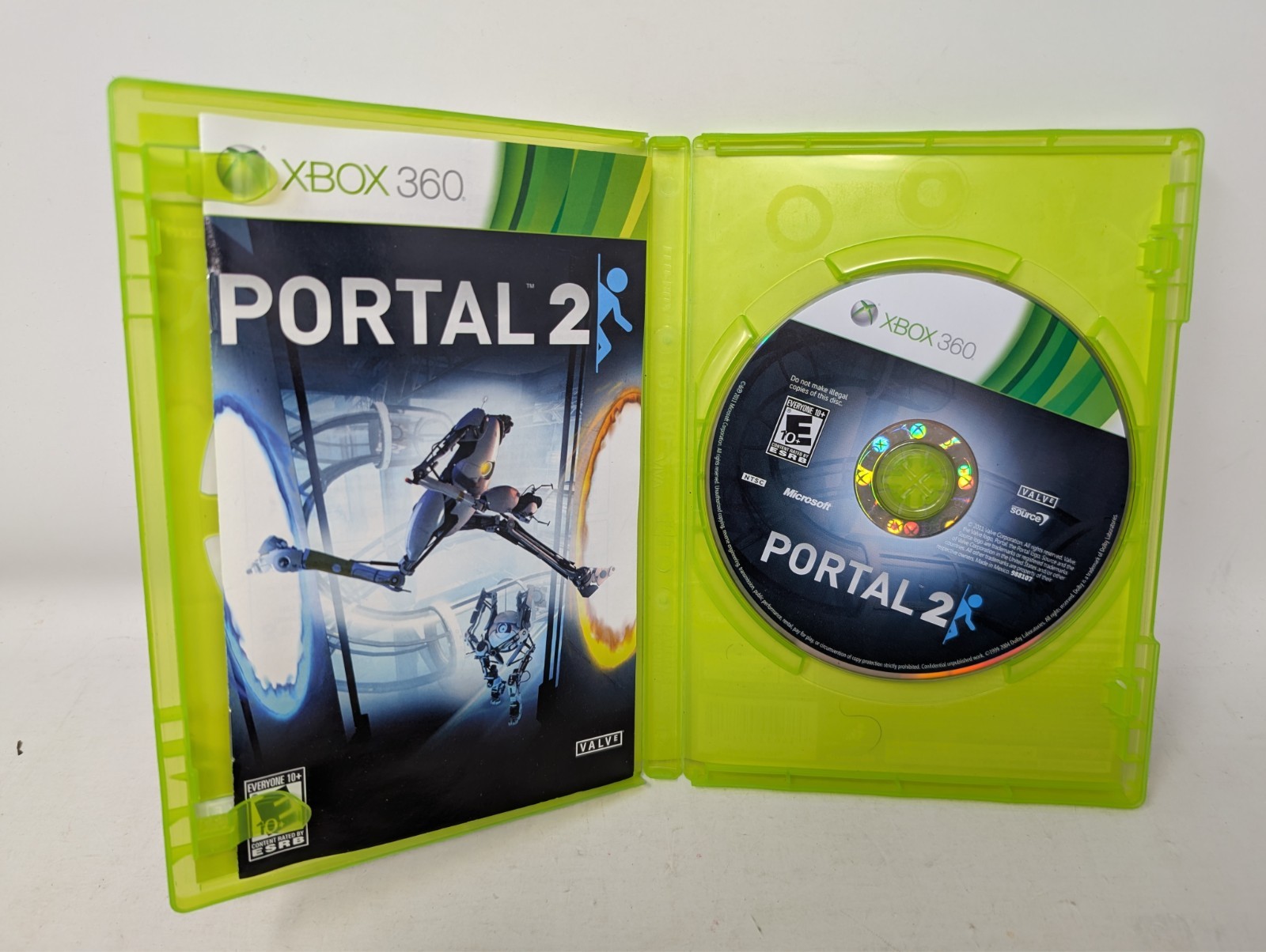 Portal 2 (Microsoft Xbox 360, 2011) VALVE CIB w/Manual