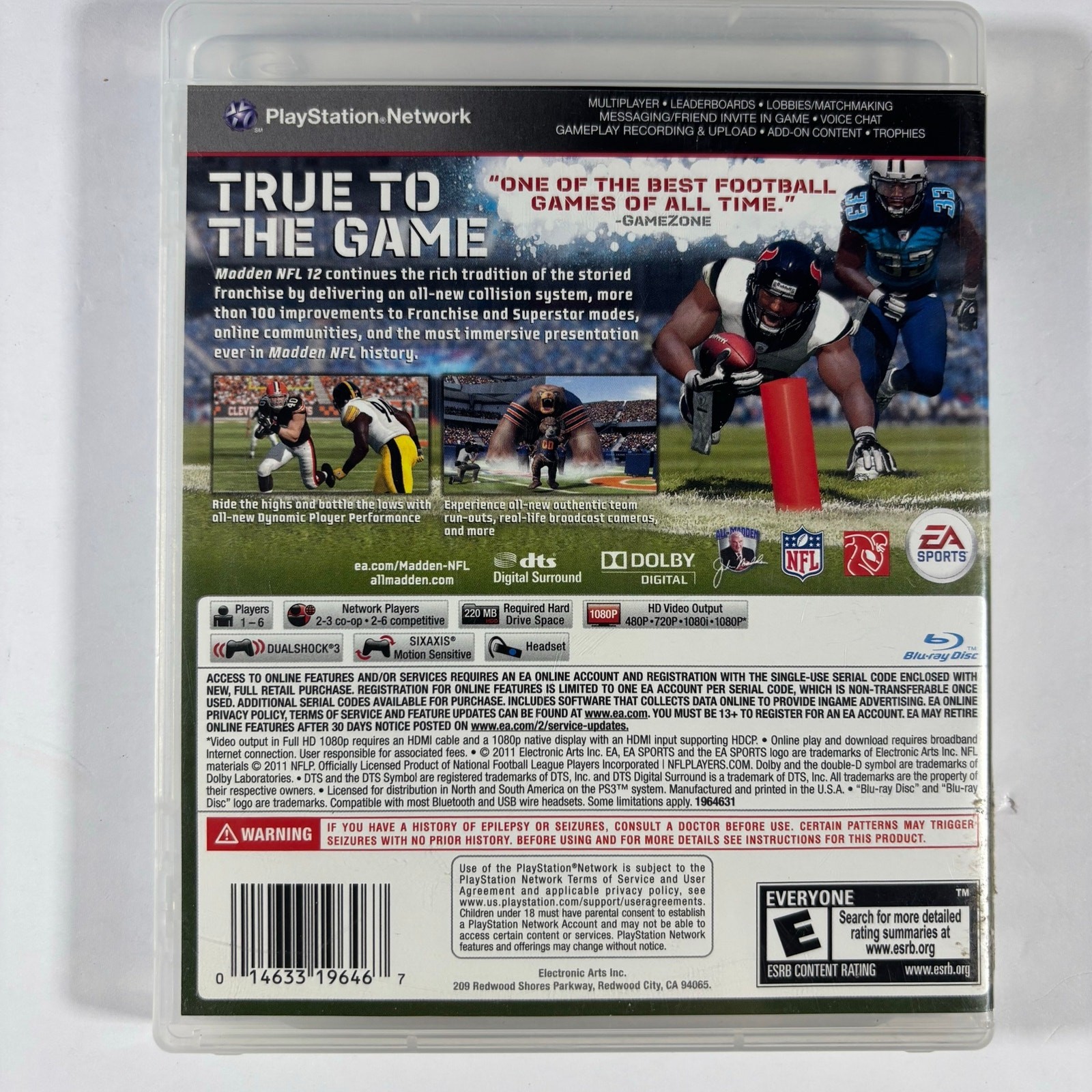 Madden NFL 12 PS3 Game Complete