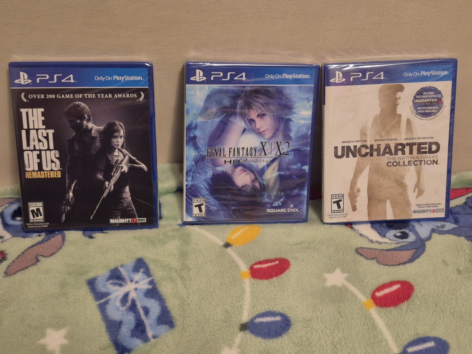 PS4 Lot of 3 Brand New Games, Uncharted Collection, FF X/X-2, Last Of Us!