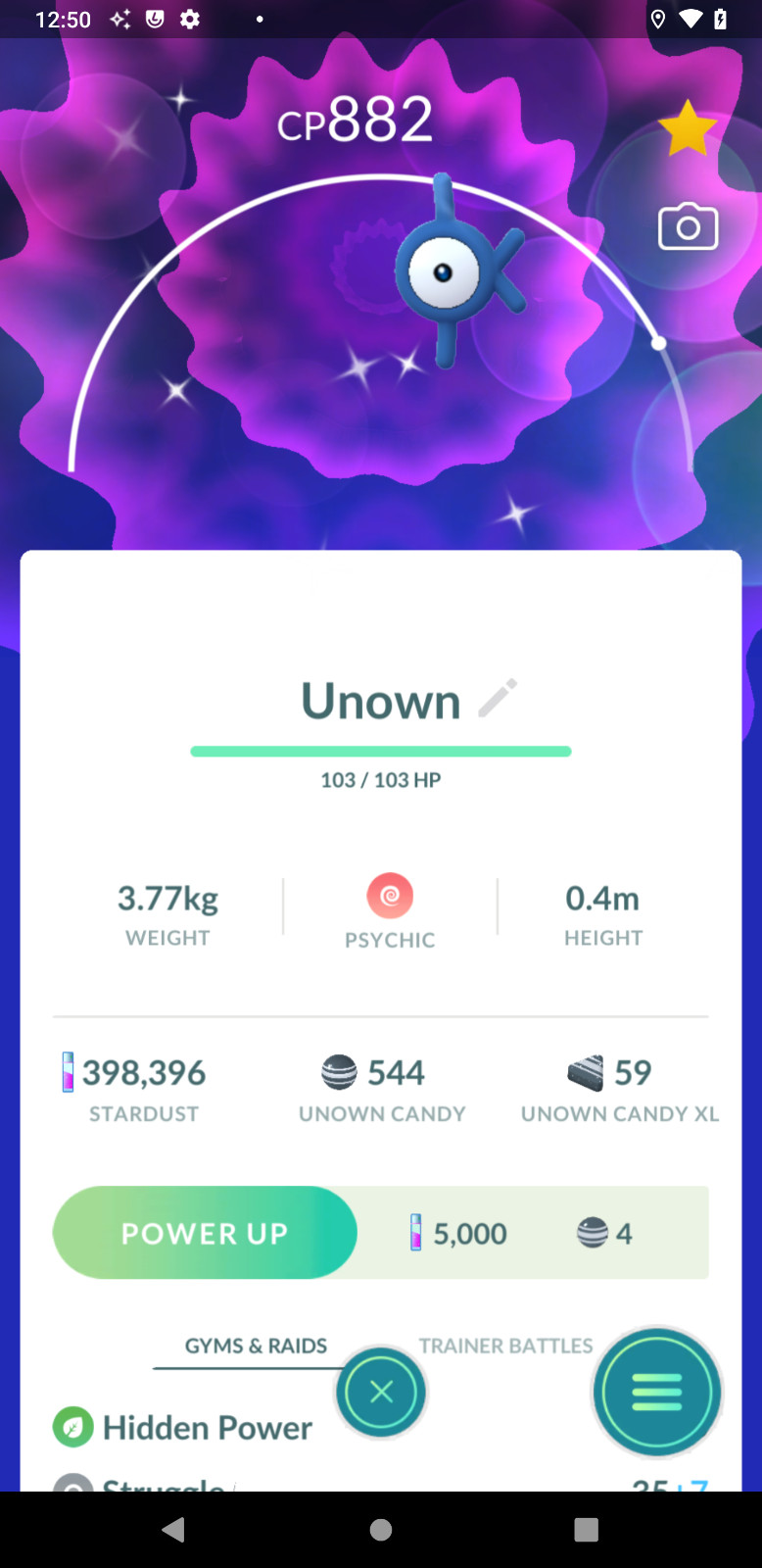 Shiny Unown K – Tr-de 20k stardust
