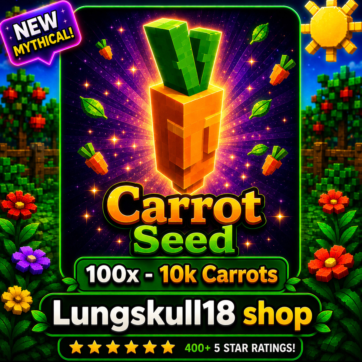 🪴Grow a Garden 2| 100x – 10k Carrot Seeds| GAG2 Fast & Easy and Cheap