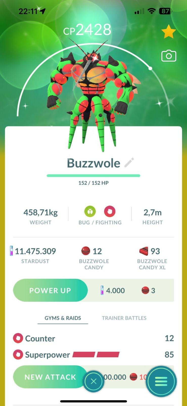 Pokémon Go Shiny Buzzwole – TRADE 1M Stardust