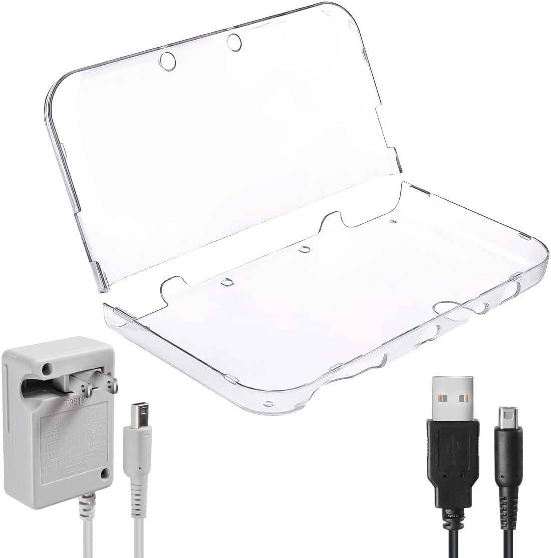 3DS Charger Power Adapter & USB Charger Cable & New 3DS XL Case Kit – OEM Re…