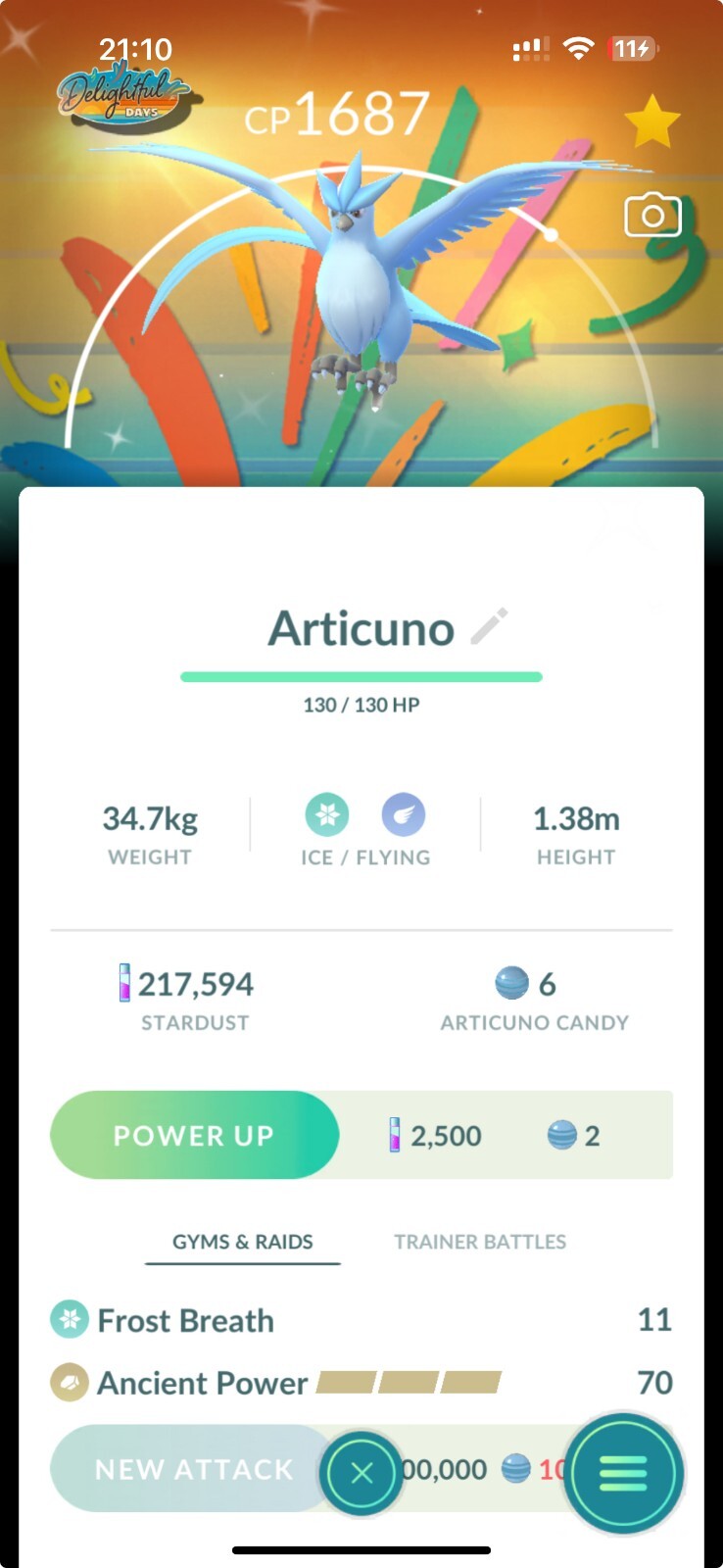Shiny Articuno Special Delightful Days Background 2025 – GO TRADE 20kstardust