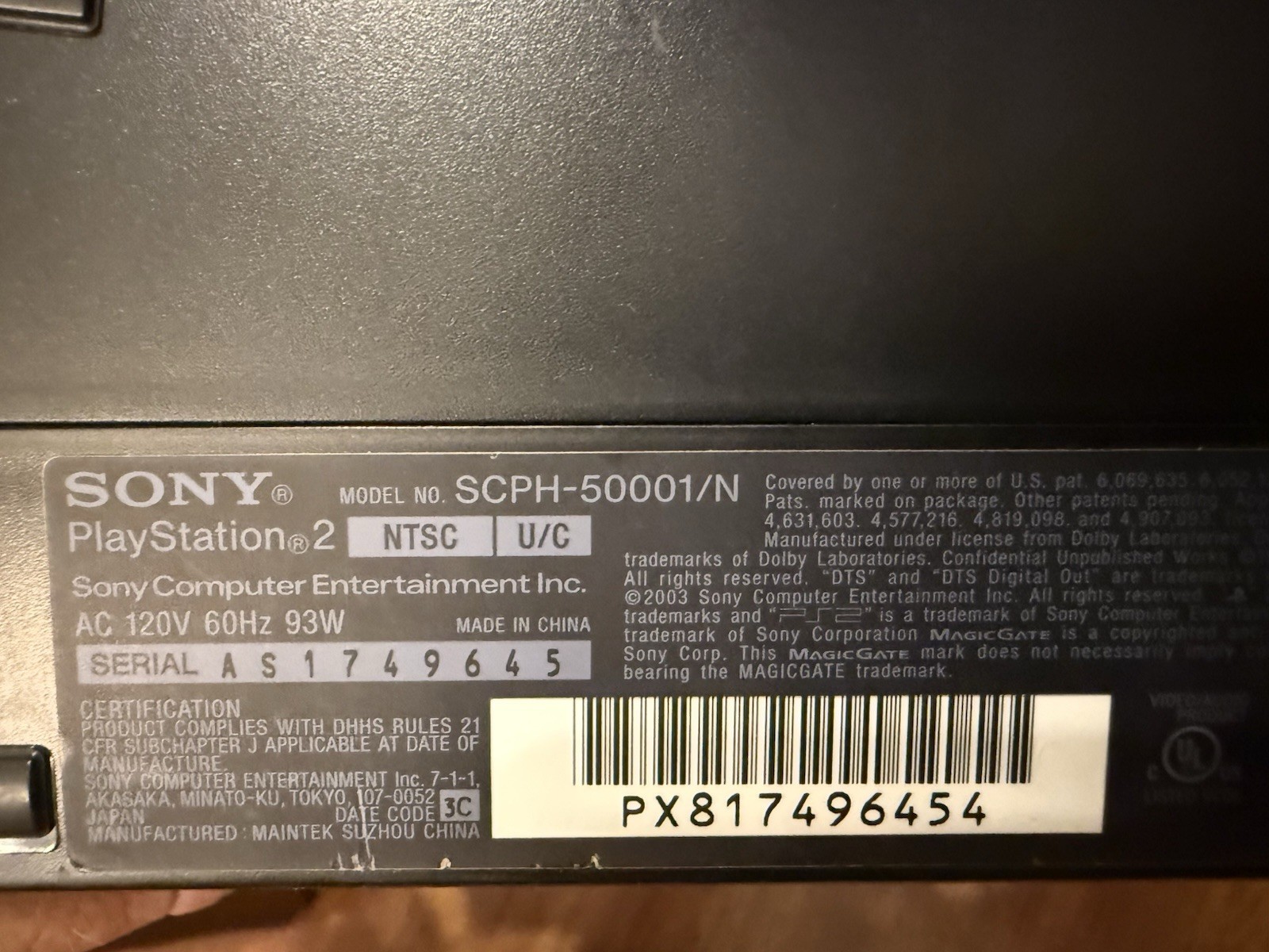 Sony PlayStation 2 SCPH-50001/N Console OEM Network Adapter Controller T/W